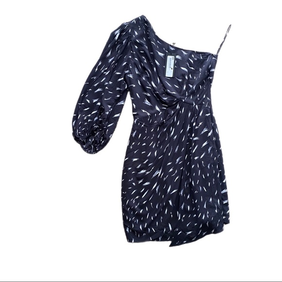 IRO Akubra One Shoulder Dress black white 32 nwt - Picture 4 of 9